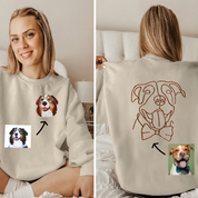 Custom Embroidered｜Pet Portrait Hoodie｜On the Front and Back of Sweatshirt