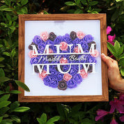 MOM HEART SHAPED MIXED FLOWER SHADOW BOX