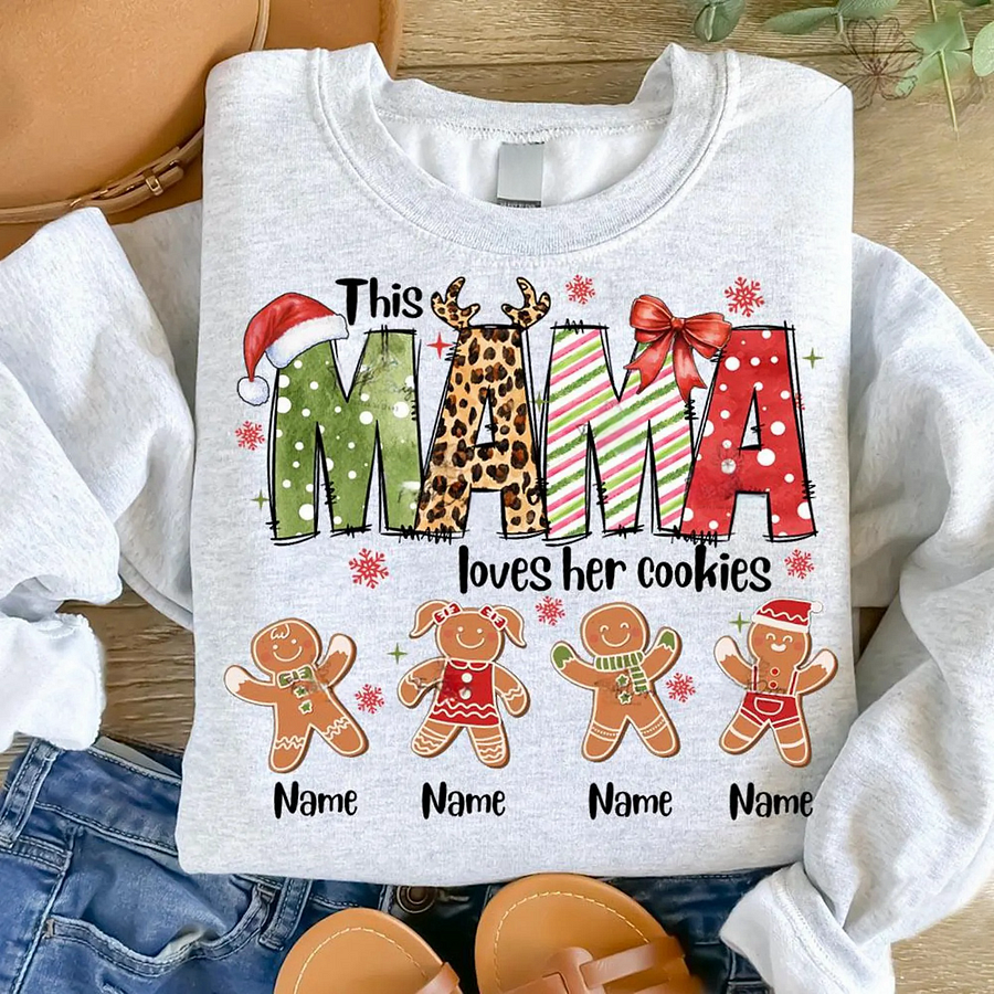 Personalized "Mama Loves Her Cookies" Shirt |   Christmas Design