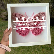 Personalized Mom Butterfly Shadow Box With Kids Name