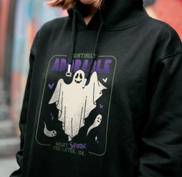 Hauntingly Adorable Funny Halloween Ghost Sayings Hoodie