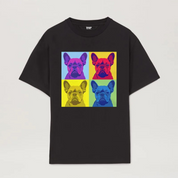 Four Frenchie pop art Style Unisex garment