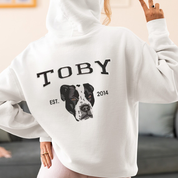 Personalized Embroidered | Sweatshirt with Pets Name | On Back of Sweatshirt