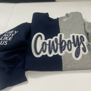 Dallas Cowboys Sweatshirt |  Glitter Appliqué | Embroidered Fan Apparel