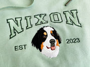 Custom Dog Hoodie｜Embroidered Dog Name｜Personalized Pet Face Sweatshirt