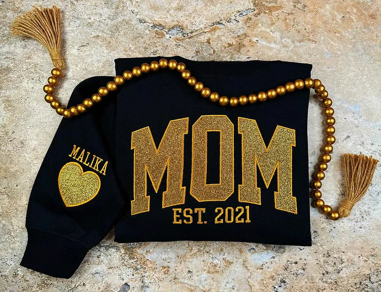 Custom Applique Glitter Mama Sweatshirt/T-shirt