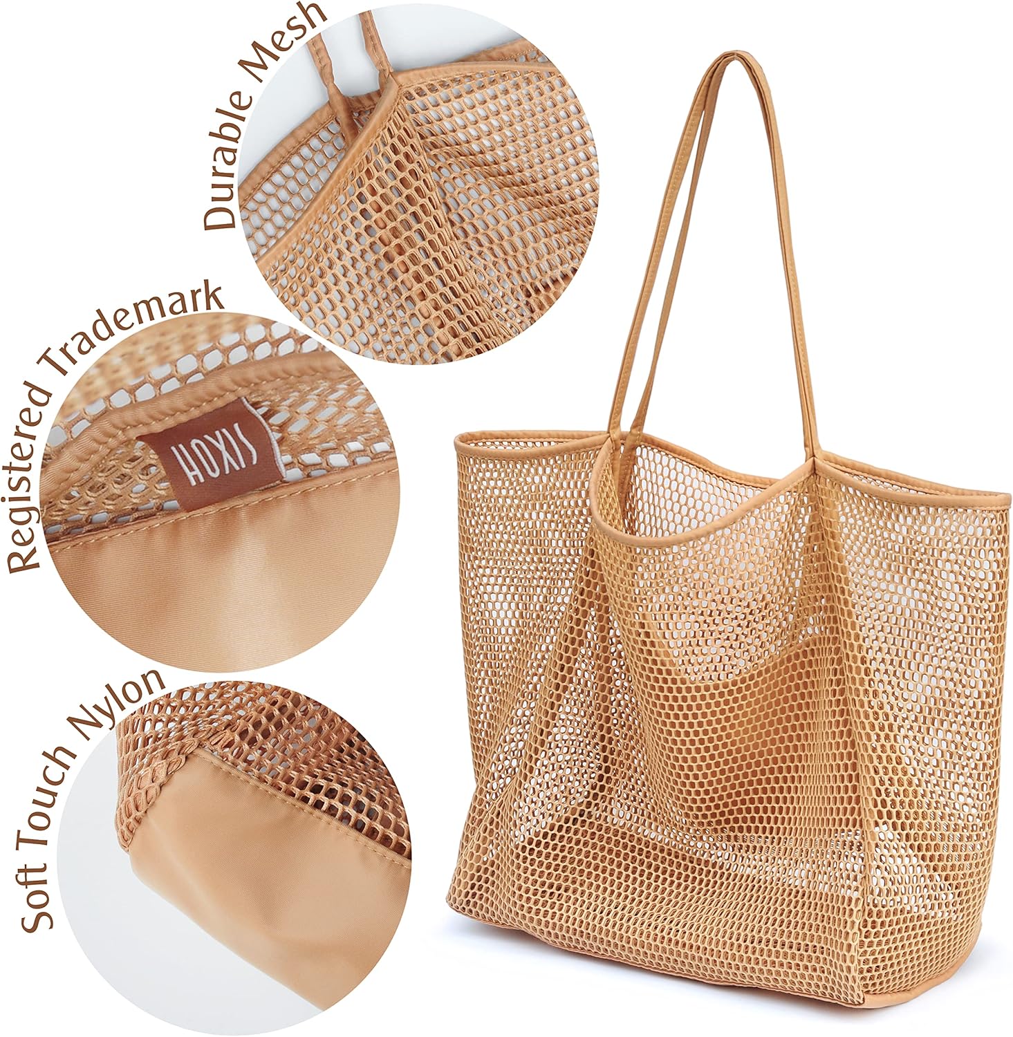 Mesh Beach Tote Womens Shoulder Handbag