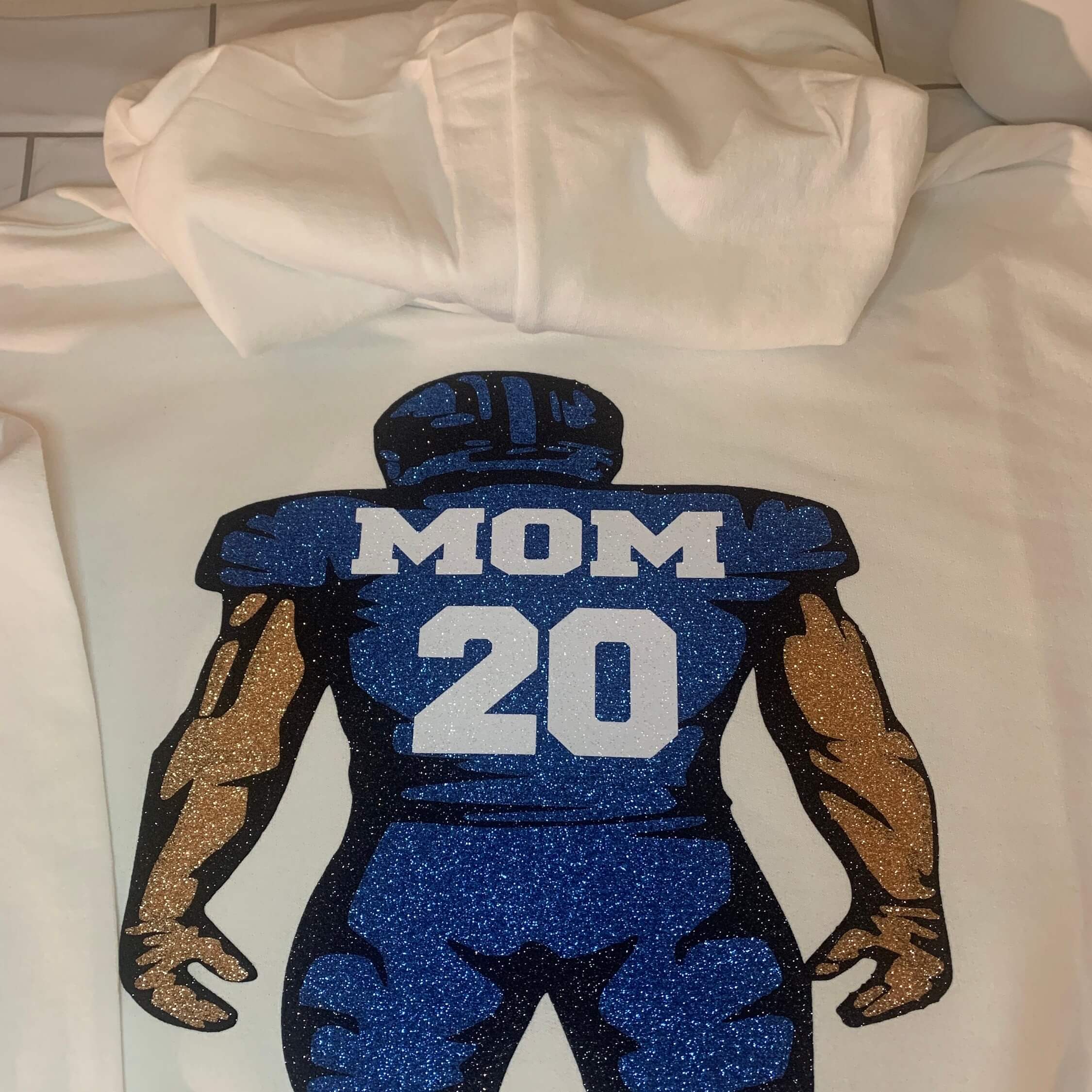 🏈Custom Glitter Football T-Shirt Sweatshirt