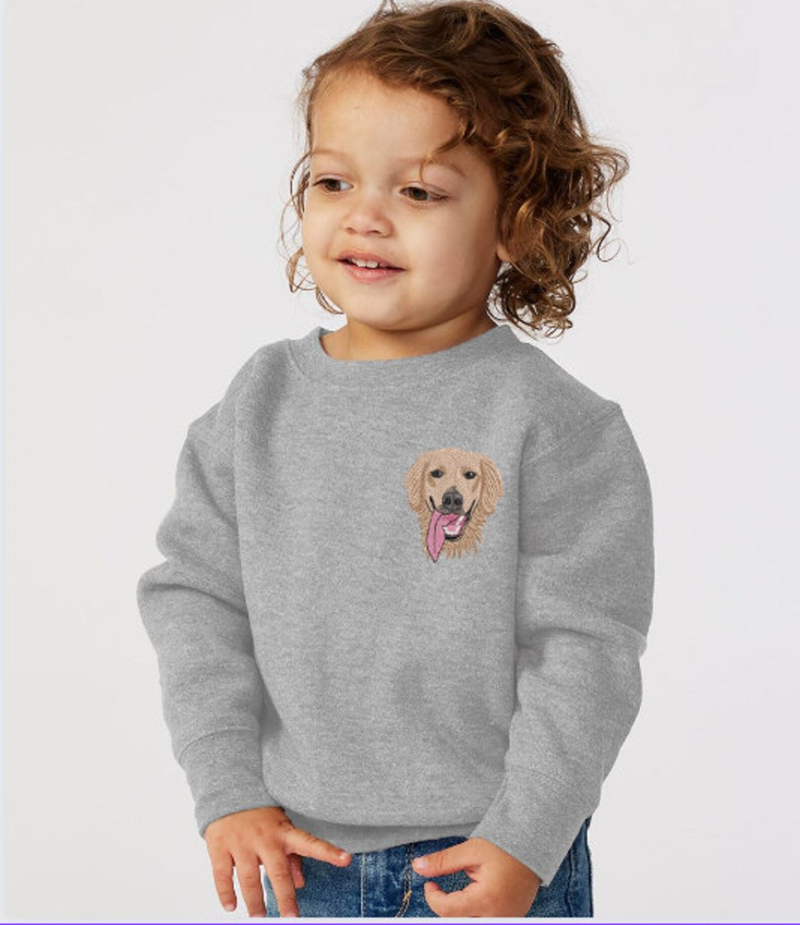 Custom Embroidered Pet | Sweatshirt for Kids | Dog Embroidery | Personalized Kids Sweatshirt