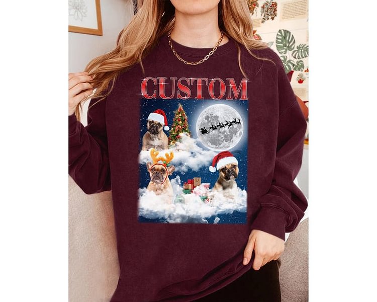 Personalized Pet Portrait | Christmas | Tee Sweatshirt Hoodie