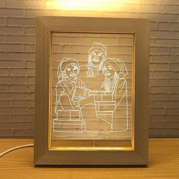 Custom Wooden Frame LED Photo Lamp