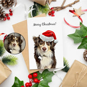 Custom Christmas Cards With Pet Portrait From Photo Custom Dog Christmas Greeting Card