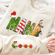 Custom Grinch Mama Sweatshirt | Kids Name | Christmas Gift