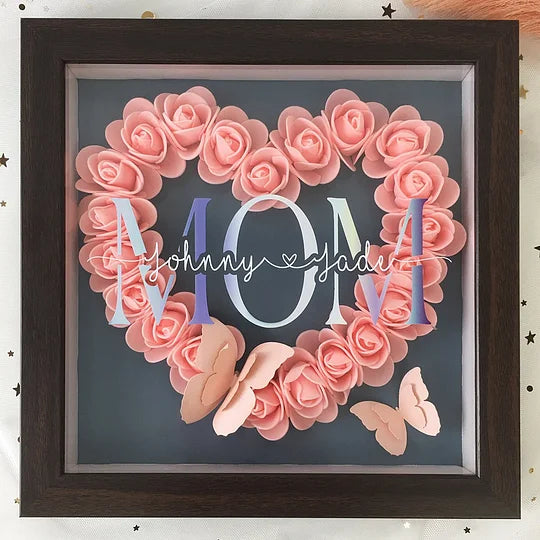 Personalized Mom Flower Shadow Box With Name For Mother's Day