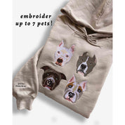 Customize | Text & Image | Dog Cat Pet | Pet Portrait Embroidered | Sweatshirt Hoodie