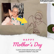 Custom Embroidered｜Photo Portrait Sweatshirt｜Mother's Day Gift