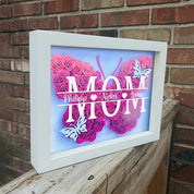 Personalized Butterfly Mom Flower Shadow Box