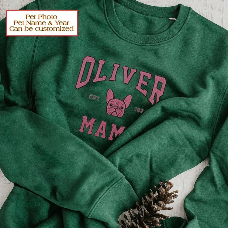 Custom Pet Embroidered Sweater｜Dog Drawing From Photo｜Portrait Dog Pullover