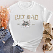 Custom Embroidered | Varsity Cat Dad | Sweatshirt | Hoodie |  Portrait from Photo