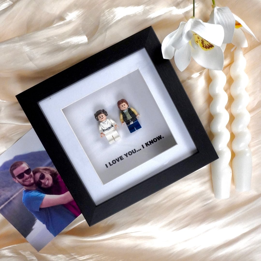 I Love You I Know | Princess Leia & Han Solo | Mini Figure | Star Wars | Frame | Gift | Love | Valentine's Day