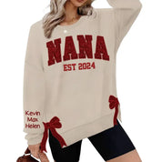 Custom Mama Bow Embroidered Sweatshirt