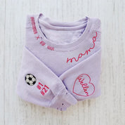 Embroidered Hand Distressed Mama Sweatshirt With kid's Names