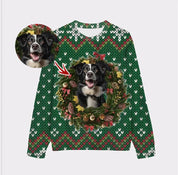 Custom Your Own Christmas Wearth Sweatshirt With Your Pet Face