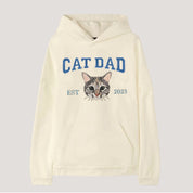 Custom Embroidered | Varsity Cat Dad | Sweatshirt | Hoodie |  Portrait from Photo