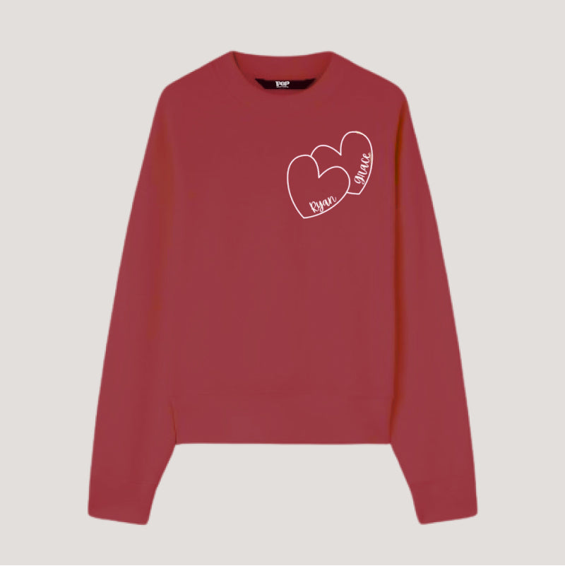 For Lover Custom Sweatshirt Hearts Sweatshirt Valentine Gift