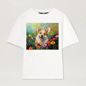 Garden Series｜Puppy Oil Painting Style｜Corgi Art T-shirt｜Dog Memorial Gifts Sweatshirt