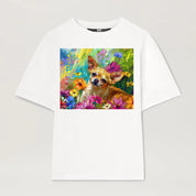 Garden Series｜Puppy Oil Painting Style｜Chihuahua Art T-shirt｜Dog Memorial Gifts Sweatshirt