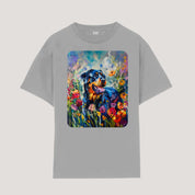 Garden Series｜Puppy Oil Painting Style｜Rottweiler Art T-shirt｜Dog Memorial Gifts Sweatshirt