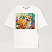 Garden Series｜Puppy Oil Painting Style｜Corgi Art T-shirt｜Dog Memorial Gifts Sweatshirt