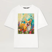 Garden Series｜Puppy Oil Painting Style｜Corgi Art T-shirt｜Dog Memorial Gifts Sweatshirt