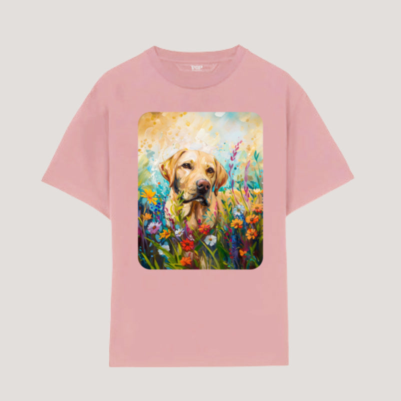 Garden Series｜Puppy Oil Painting Style｜Golden Retriever Art T-shirt｜Dog Memorial Gifts Sweatshirt