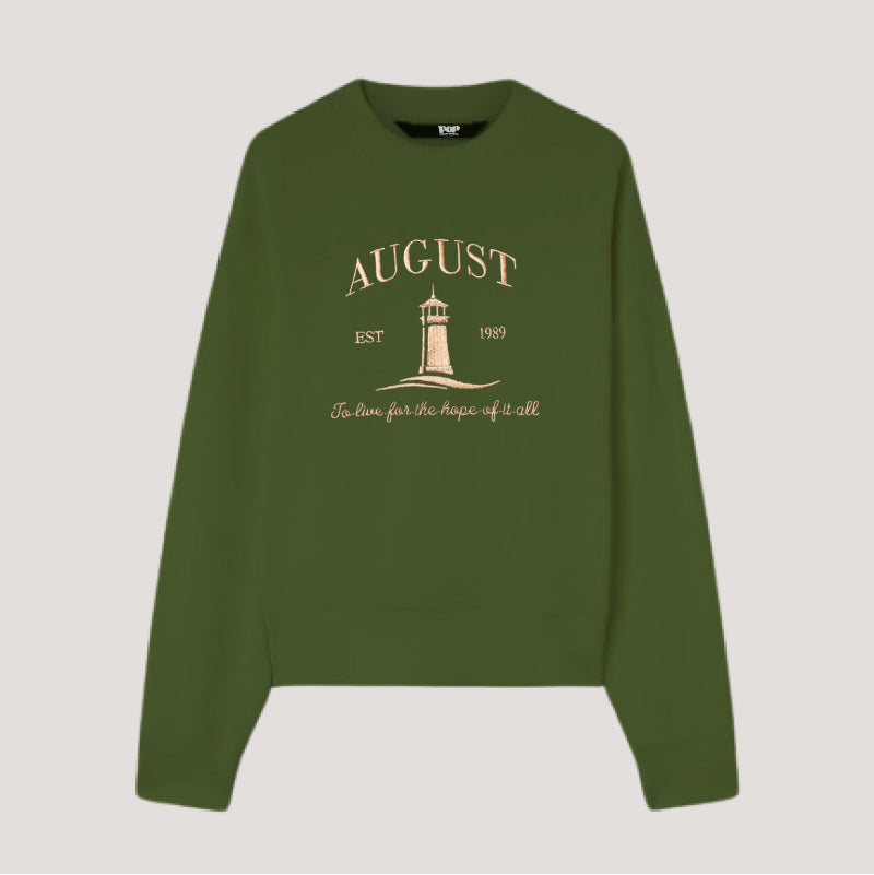 August Embroidered Sweatshirt｜Live for the hope of it all｜Inspirational Sweatshirt