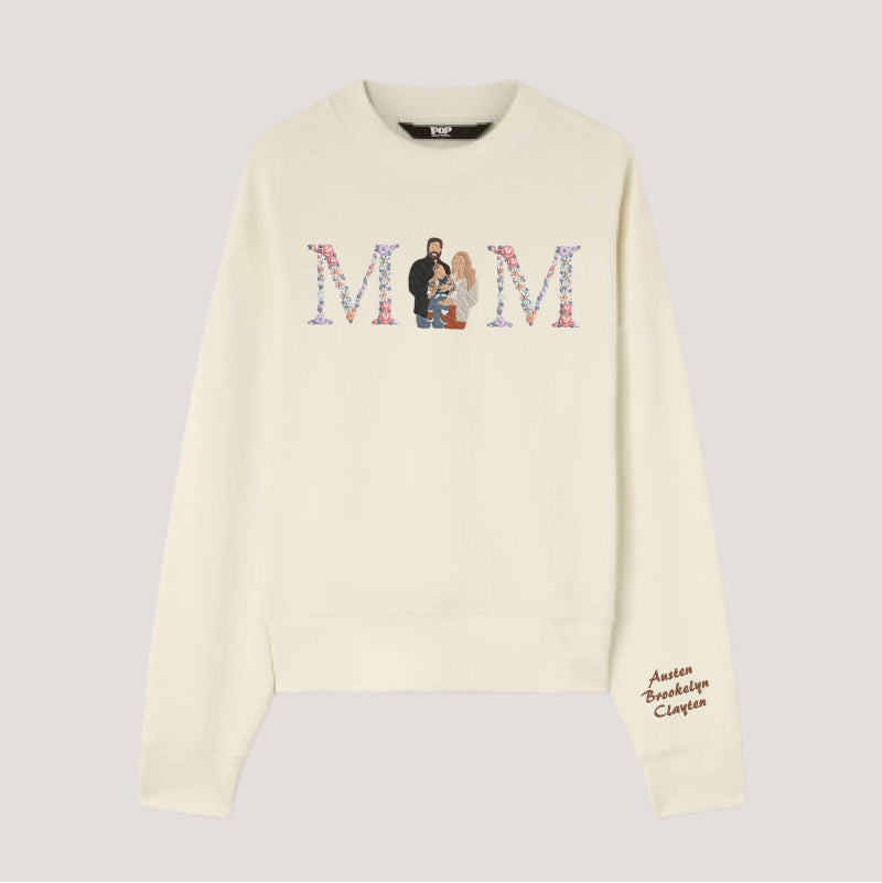 Personalized Embroidered｜Floral｜Family Photo｜Hoodie Sweatshirt T-Shirt