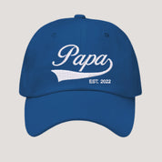 Custom Embroidered Papa Hat | Cool Gift For Dad | Personalized Cap With Date