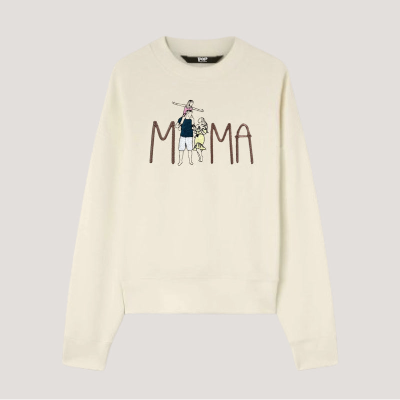 Embroidered Mama Sweatshirt｜With Custom Portrait｜From Your Photo