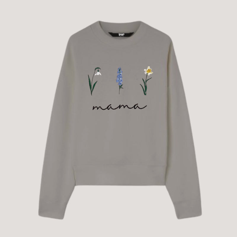 Sweatshirt mit Stickerei für den Geburtsmonat | Sweatshirt mit Stickerei für Mama