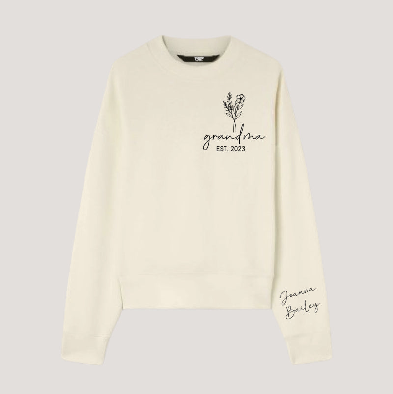 Cute Personalized|Grandma Est Sweatshirt