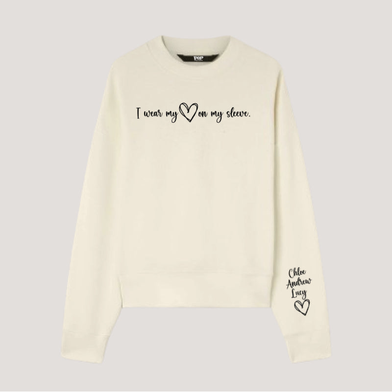 I Wear My Heart on My Sleeve｜Custom Sweatshirt｜MOM｜Mother's Day