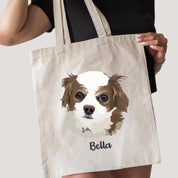 Personalized Tote Bag with Custom Pet Picture and Name for Pet Lovers