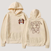 Custom Embroidered｜Pet Portrait Hoodie｜On the Front and Back of Sweatshirt