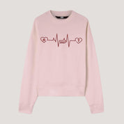 Custom Embroidered Heartbeat Sweatshirt｜With Initials And Year