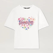 Mom Tee Gifts Mama Floral Heart Graphic Tee