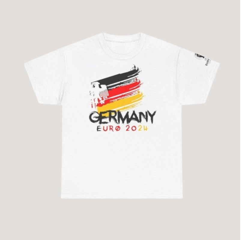 UEFA Euro 2024 Germany Flag and Coat Shirt Unisex Heavy Cotton Tee