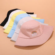 Foldable Embroidered Rainbow Bucket Hat