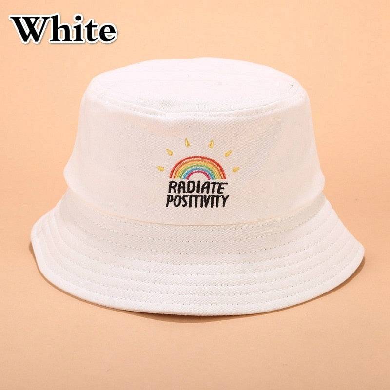 Foldable Embroidered Rainbow Bucket Hat