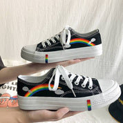 Rainbow Bottom High Top Sneakers